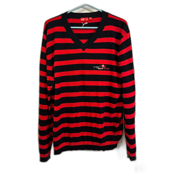 Puma Scuderia Toro Rosso Red Bull Racing Black Red Stripe Sweater  Mens Size XL - Picture 2 of 10
